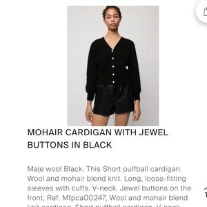Maje black mohair cardigan